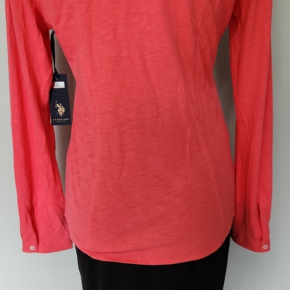 U.S. Polo Assn Pink Button Down Top - Picture 12 of 13